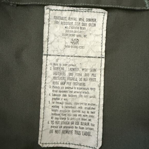 Vintage 70s USAF MIL-C-83141A Short Altered Flight Suit Coveralls Military 44R - Picture 11 of 16